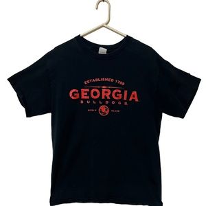 GEORGIA BULLDOGS BLACK  AND RED T SHIRT MENS SIZE LARGE